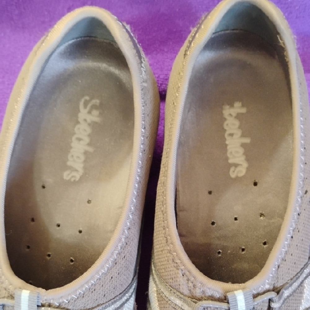 Skechers Taupe and Gray Athletic Shoes - Picture 2 of 7